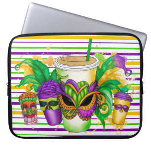 HOUSSE POUR ORDINATEUR PORTABLE COUPES GRAS MARDI VERT PURPLE