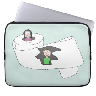 Housse Pour Ordinateur Portable Couple amusant dans le rouleau de papier