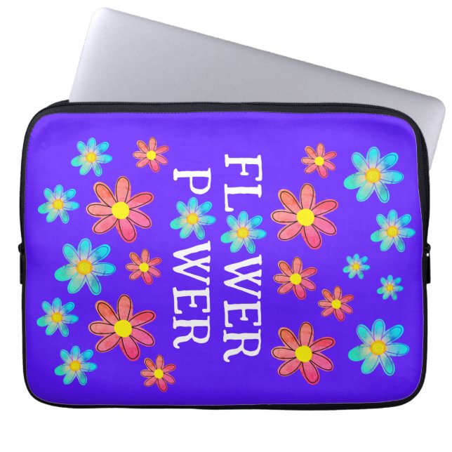 Housse Pour Ordinateur Portable Courant de fleurs violet (Devant)