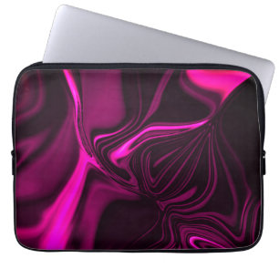 Housse Pour Ordinateur Portable Courbes roses ou violettes sur arrière - plan viol