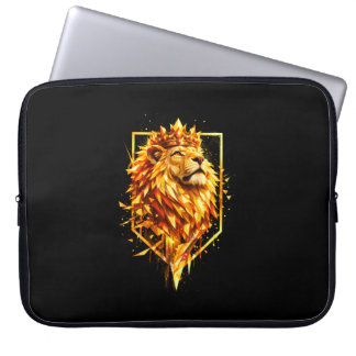 Housse Pour Ordinateur Portable Couronne de lion de feu géométrique