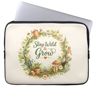Housse Pour Ordinateur Portable Couronne florale aquarelle botanique Inspirante