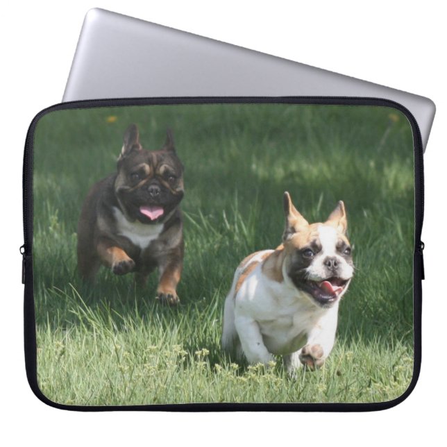Housse Pour Ordinateur Portable Course de chiens français bulldog (Devant)