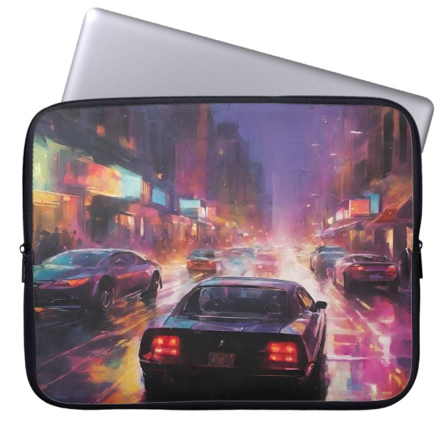 Housse Pour Ordinateur Portable Course dynamique Cityscape (Devant)