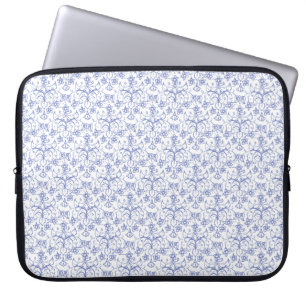 Housse Pour Ordinateur Portable Coutume Pervent bleu sur blanc Décoratif Floral