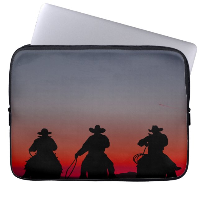 Housse Pour Ordinateur Portable cowboy au coucher du soleil (Devant)