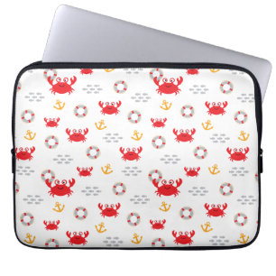 Housse Pour Ordinateur Portable Crabe avec bouée de sauvetage