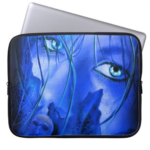 HOUSSE POUR ORDINATEUR PORTABLE CRAINTE FILLE BLEUE AVEC HABIL