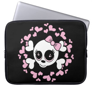 Housse Pour Ordinateur Portable Crâne amoureux