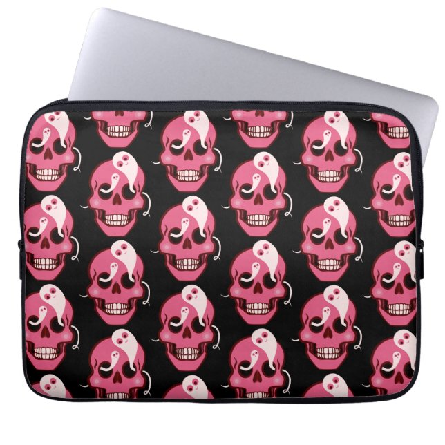 Housse Pour Ordinateur Portable Crâne Cute Goth Motif Halloween (Devant)