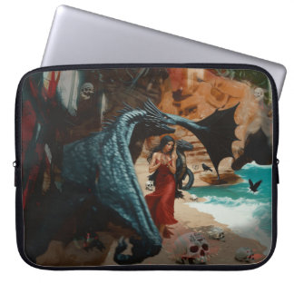 Housse Pour Ordinateur Portable Crâne de dragon Abstrait Occulte Cuisine foncée AI