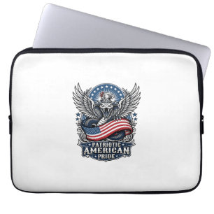 Housse Pour Ordinateur Portable Crâne de serpent patriotique Liberté Bête Hybride