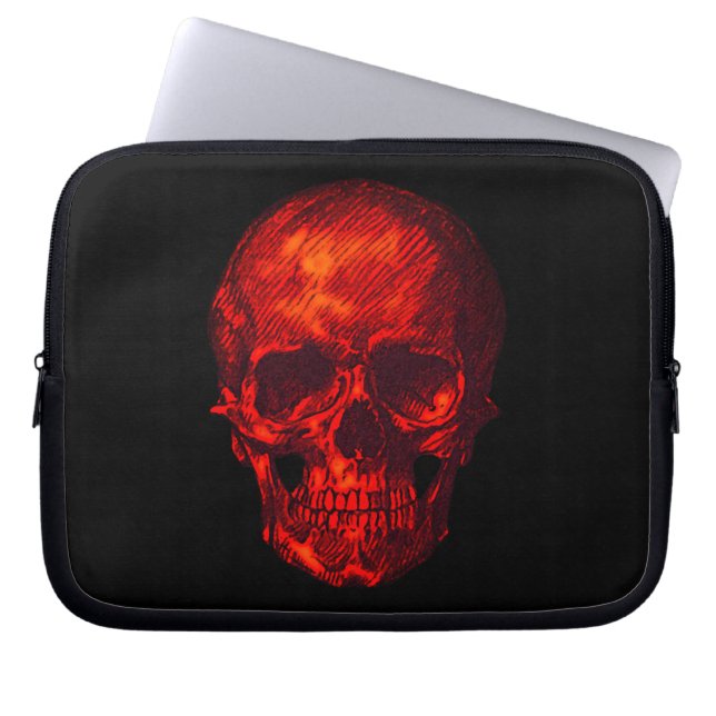Housse Pour Ordinateur Portable Crâne rouge gothique (Devant)