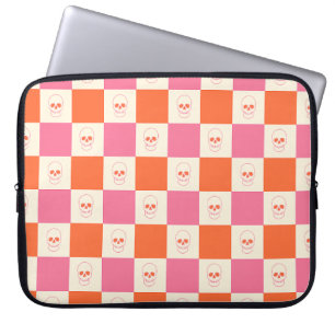 Housse Pour Ordinateur Portable Crânes de tableau de bord en rose, orange et crème