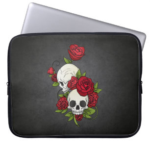 Housse Pour Ordinateur Portable Crânes florales Dia de los Muertos   Pochette Ordi