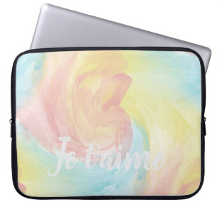 Housse Pour Ordinateur Portable Cravate-Dye Retro Pastel Peinture d'Aquarelle dans