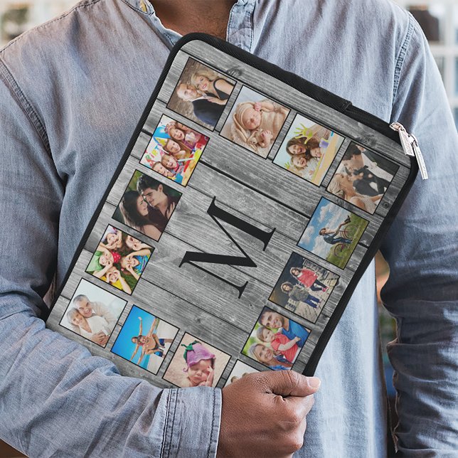 Housse Pour Ordinateur Portable Create Your Custom Photo Collage Rustic Farmhouse (Créateur téléchargé)