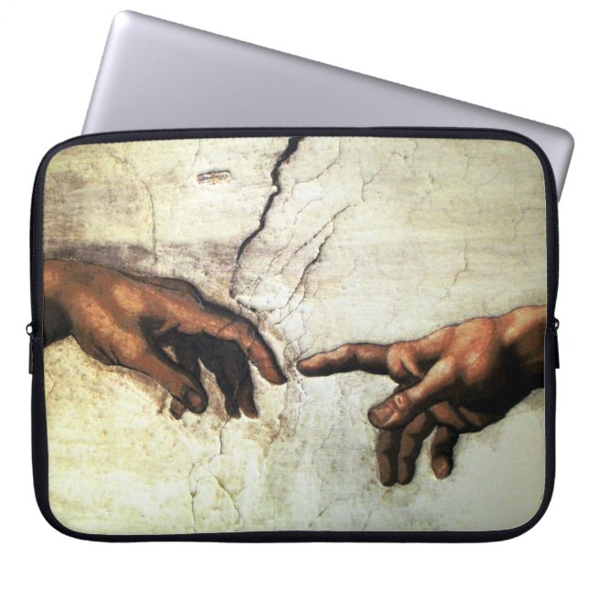 Housse Pour Ordinateur Portable Création d'Adam - Mains Michelangelo 1475 - 1564 (Devant)