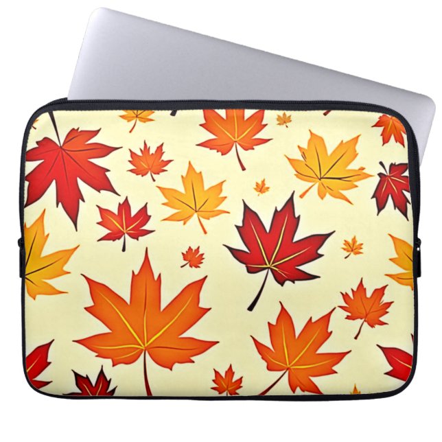 Housse Pour Ordinateur Portable Création sans couture de feuillage d'automne (Devant)