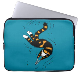 Housse Pour Ordinateur Portable Créature amusante des chats Squelette Mains Nager 