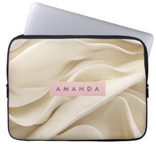 Housse Pour Ordinateur Portable Crème Douce Personnalisée Flux Minimal Abstrait