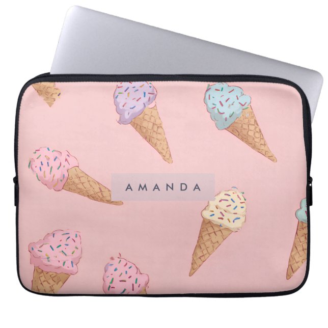 Housse Pour Ordinateur Portable Crème glacée Cute Pastel personnalisée (Devant)