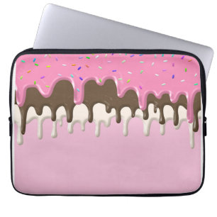 Housse Pour Ordinateur Portable Crème glacée rose glacé bonbons saupoudrer glaçage