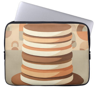 Housse Pour Ordinateur Portable Crêpes Empilées Rétro