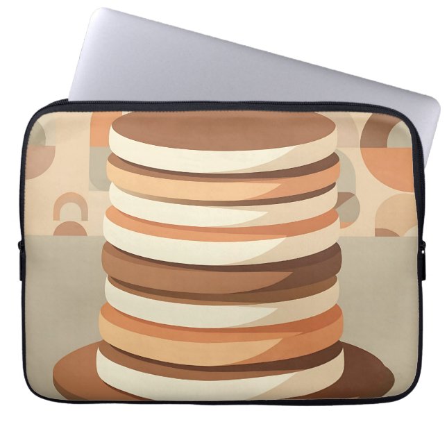 Housse Pour Ordinateur Portable Crêpes Empilées Rétro (Devant)
