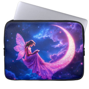 Housse Pour Ordinateur Portable Crescent rose lune conte de fée étoile ciel art
