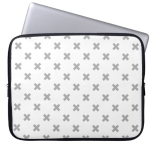 Housse Pour Ordinateur Portable Crochets gris sur blanc
