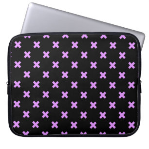 Housse Pour Ordinateur Portable Crochets Lilac sur noir