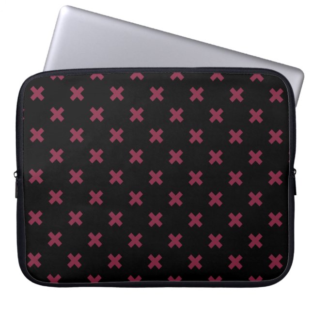 Housse Pour Ordinateur Portable Crochets Mulberry sur noir (Devant)