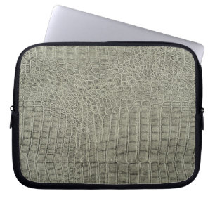 Housse Pour Ordinateur Portable Crocodile Brown foncé Design de la texture en cuir