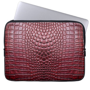 Housse Pour Ordinateur Portable Crocodile de Bourgogne Alligator Faux Cuir Imprime