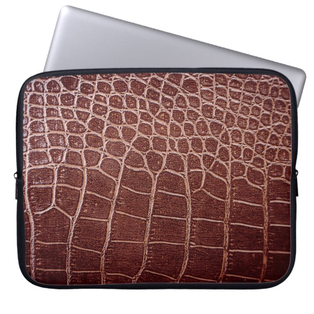 Housse Pour Ordinateur Portable Crocodile motif en cuir abstrait, alligator, anima (Devant)