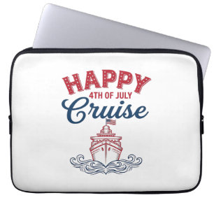 Housse Pour Ordinateur Portable Croisière joyeuse du 4 juillet Modèle de bateau pa