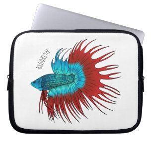 Housse Pour Ordinateur Portable Crowntail betta fish dessin animé