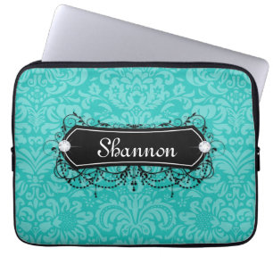 Housse Pour Ordinateur Portable Cru floral de monogramme de cool de caisse