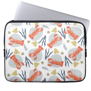 Housse Pour Ordinateur Portable Crustacé homard aquarelle dollars de sable de plag