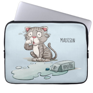 Housse Pour Ordinateur Portable Cry Chat personnalisé nom et couleur des manches d