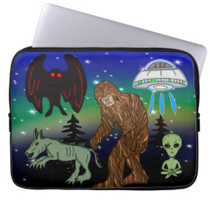 Housse Pour Ordinateur Portable Cryptid, OVNI, Big Foot, Chupacabra, Alien Mothman