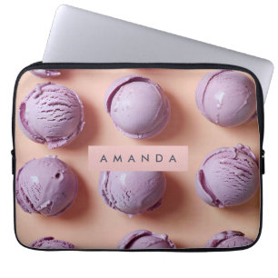 Housse Pour Ordinateur Portable Cuillère à glace violette personnalisée
