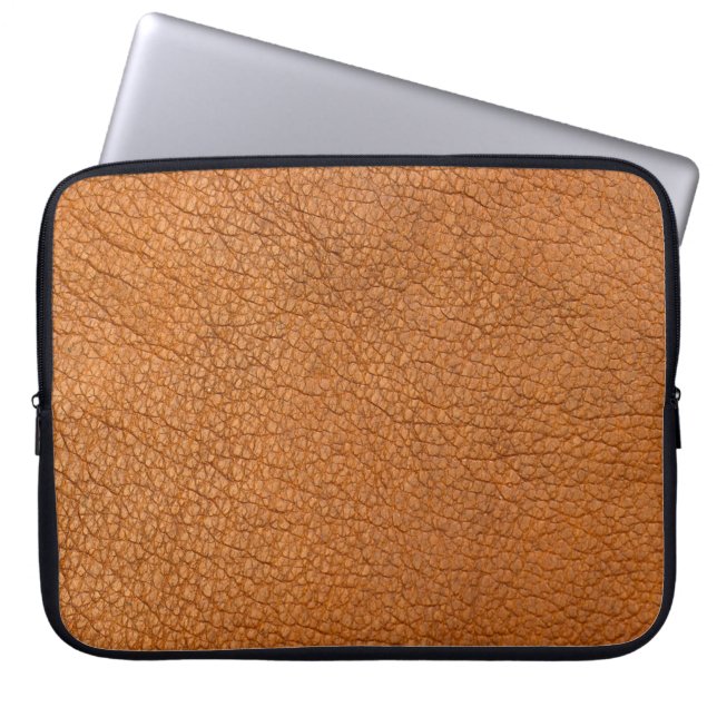 Housse Pour Ordinateur Portable cuir Arrière - plan brun gros plan (Devant)