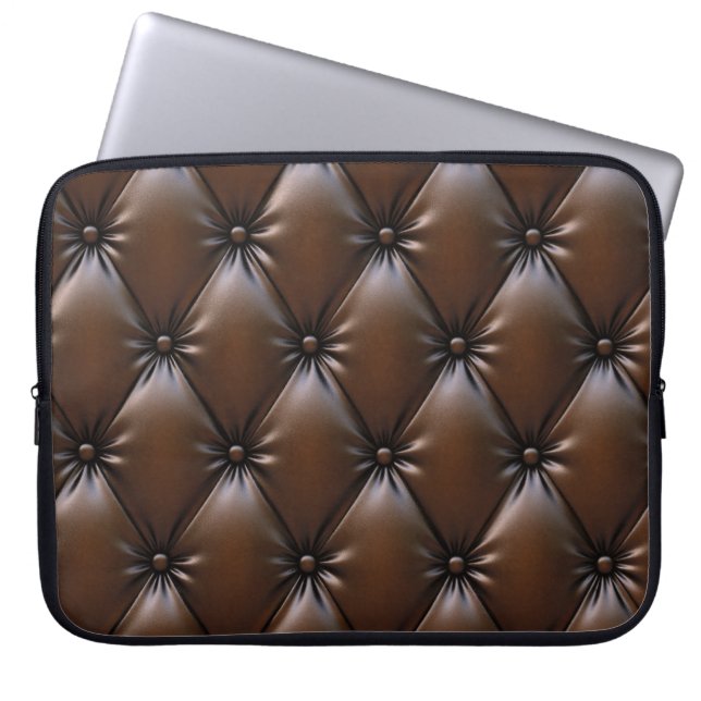 Housse Pour Ordinateur Portable Cuir au chocolat : Texture luxueuse d'Upholstery (Devant)