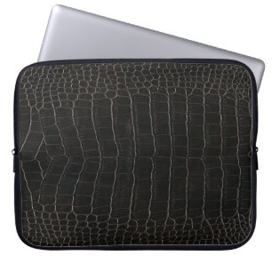 Housse Pour Ordinateur Portable Cuir de crocodile luxueux : texture textile.