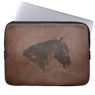 Housse Pour Ordinateur Portable Cuir Faux 2D échantillonné avec photo avec tête de