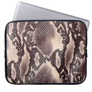 Housse Pour Ordinateur Portable Cuir serpent : texture brune transparente