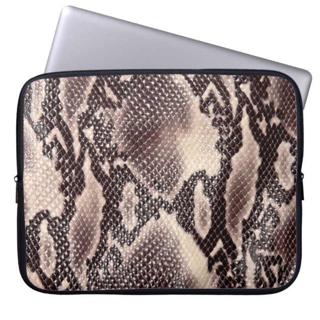 Housse Pour Ordinateur Portable Cuir serpent : texture brune transparente (Devant)