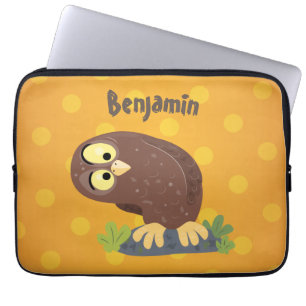 Housse Pour Ordinateur Portable Curieux et drôle dessin animé de chouette brune